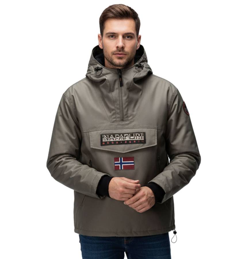 NAPAPIJRI Rainforest Next wasserabweisende Anorak-Jacke Outdoor-Jacke NP0A4IB9G0A1 Dunkel-Grau von NAPAPIJRI