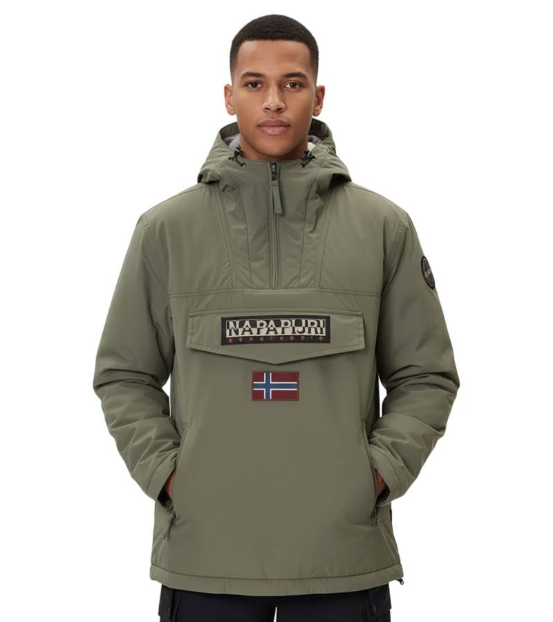 NAPAPIJRI Rainforest Pocket 2 wasserabweisende Anorak-Jacke Winter-Jacke NP0A4GMDG0A1 Khaki-Grün von NAPAPIJRI