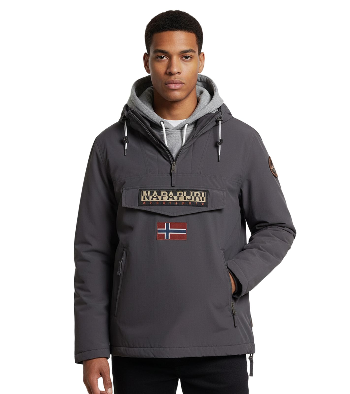 NAPAPIJRI Rainforest Pocket 2 wasserabweisende Anorak-Jacke Winter-Jacke NP0A4GMDH981 Dunkel-Grau von NAPAPIJRI