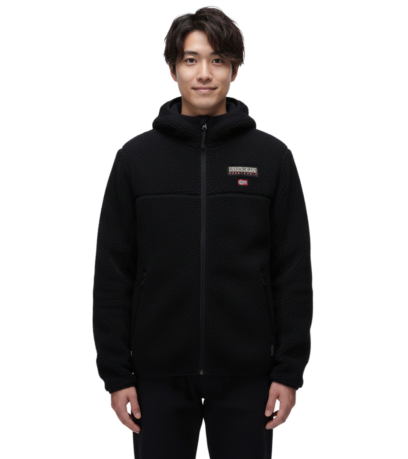 NAPAPIJRI T-Tynik FZH Herren Fleece-Jacke nachhaltige Sweat-Jacke mit seitlichen Eingriffstaschen Fleecejacke NP0A4IA80411 Schwarz von NAPAPIJRI