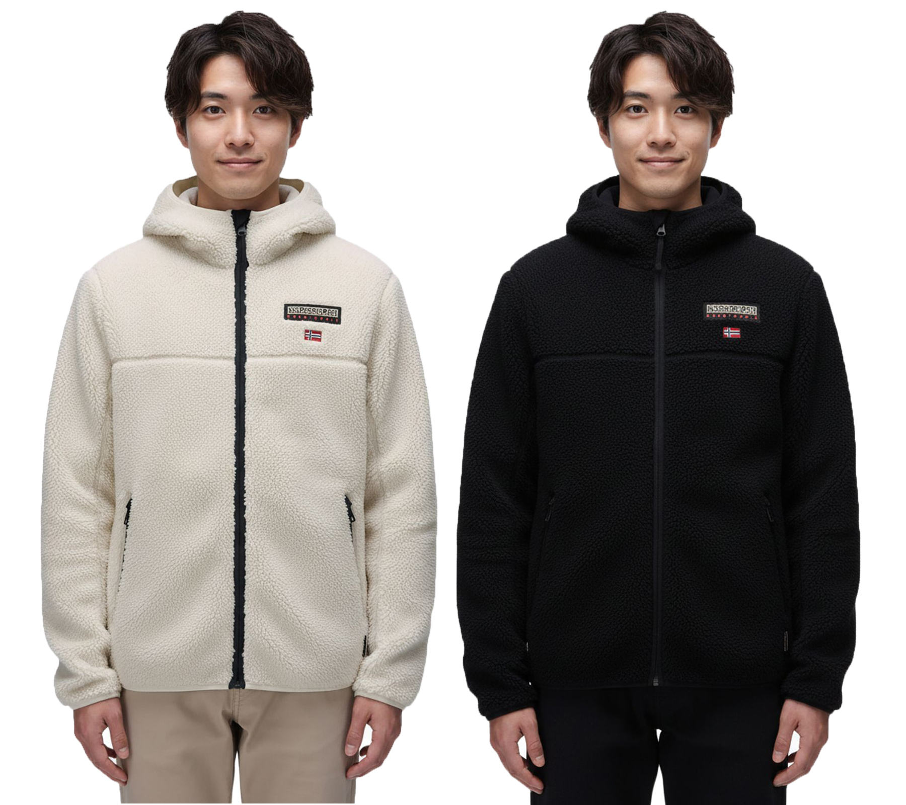 NAPAPIJRI T-Tynik FZH Herren Fleece-Jacke nachhaltige Sweat-Jacke mit seitlichen Eingriffstaschen Fleecejacke Schwarz oder Beige von NAPAPIJRI