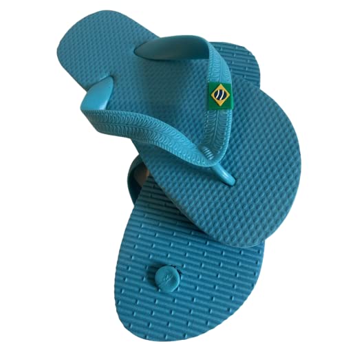 NARAMAKI® Flip-Flops für Kinder, Brasil, 1 Paar EVA-Flip-Flops – erhalten Sie 1 Farbe im Sortiment – Sommer-Hausschuhe, Mädchen, Strand, Schwimmbad, Ass Hellblau Blau Schwarz, 31 EU von NARAMAKI