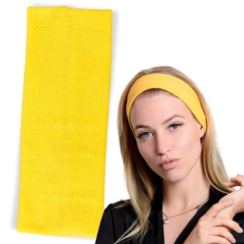 NARAMAKI Elastisches Haarband – 1 elastisches Haarband aus 100% Baumwolle für Damen und Herren – Sportzubehör Meer Pool (Gelb) von NARAMAKI