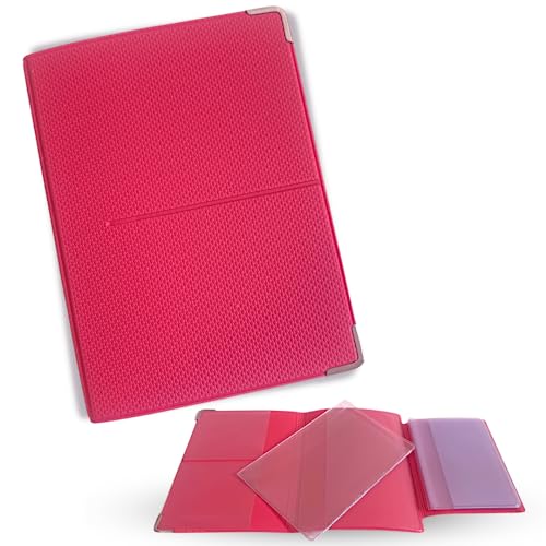 NARAMAKI Kartenetui für Herren und Damen, 12 x 9 cm, MultiCard Soft - Schutzhülle im Bookstyle mit Fächern für Karten und Dokumente, Rosa, Modern von NARAMAKI