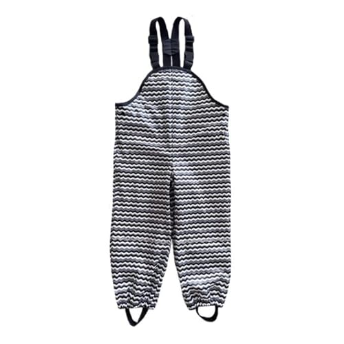 NARDONI – Matschhose Jungen – Wasserdicht & Gefüttert – Reflektoren für Sicherheit – Verstellbare Träger – gefütterte Regenhose - Kinder Matschhose Größe 122 bis 128 – Grau von NARDONI