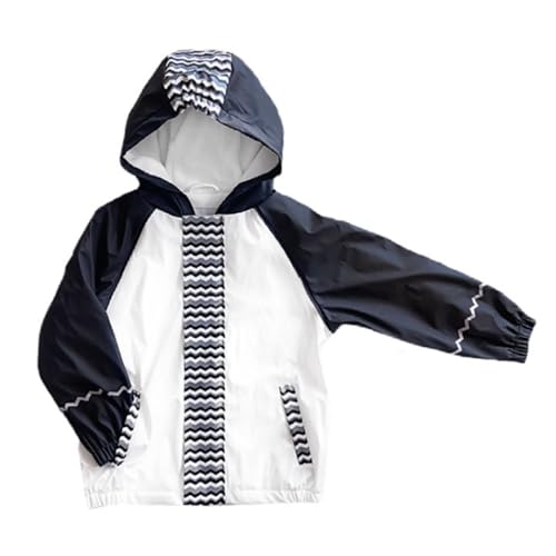 NARDONI - Regenjacke für Jungen - Wasserdicht & Winddicht - Gefüttert mit Microfleece - Reflektoren für Sicherheit - Regenmantel mit PU-Beschichtung - 98 bis 104 – Grau von NARDONI