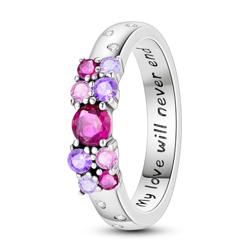 NARMO 925 Sterling Silber Band Ringe für Frauen Grenzenlose Liebe Ring Cubic Zirkonia Ring Statement Ring Größe 57mm von NARMO