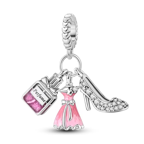 NARMO 925 Sterling Silber Dangle Charm für Frauen Parfüm Charm High Heels Charms für Pandora Armbänder von NARMO