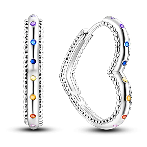 NARMO 925 Sterling Silber Herz Hoop Ohrringe Frauen Ohrringe Hoop Herz Hoop Ohrringe von NARMO