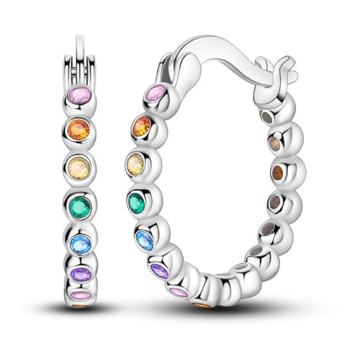 NARMO 925 Sterling Silber Ohrringe für Frauen Bunte Cubic Zirkonia Ohrringe von NARMO