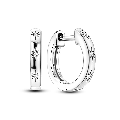 NARMO 925 Sterling Silber Ohrringe für Frauen Mädchen Sun Hoop Ohrringe Kleine Hoop Ohrringe Leichte Huggie Ohrringe von NARMO