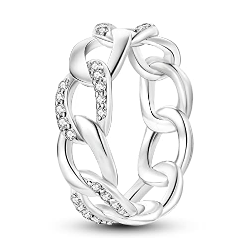 NARMO 925 Sterling Silber Ring Cubic Zirkonia Ring für Frauen Größe 57mm von NARMO