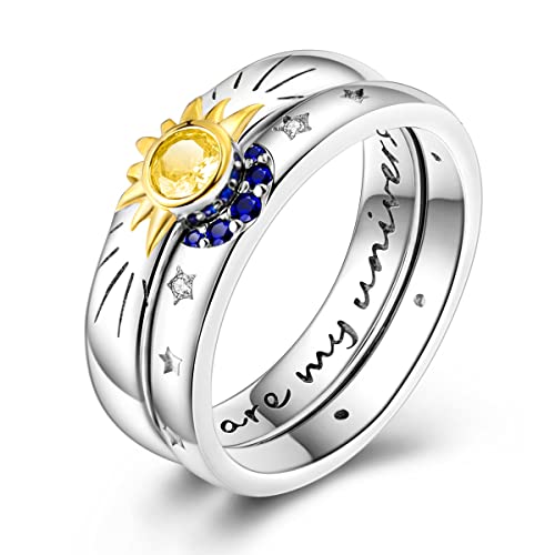 NARMO 925 Sterling Silber Ring für Frauen Star River Universe Ring Statement Ring Einzigartige Ringe Größe 60mm von NARMO