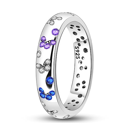 NARMO 925 Sterling Silber Ringe für Frauen Schmetterling Ring Cubic Zirkonia Statement Stapelbare Finger Ring Größe 57mm von NARMO