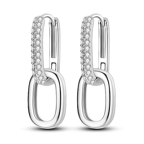 NARMO 925 Sterling Silber U Shaped Hoop Ohrringe für Frauen Doppel U Shaped Hoop Ohrringe von NARMO