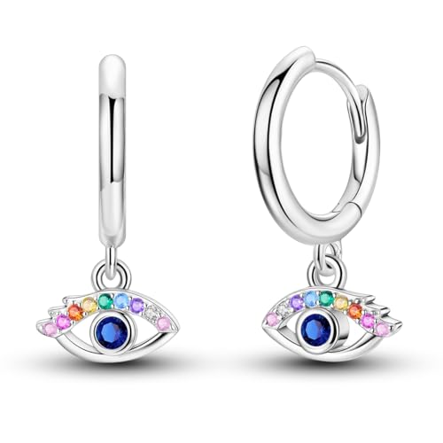 NARMO Dangle Hoop Ohrringe für Frauen 925 925 Sterling Silber Bunte Evil Eye Ohrringe NARMO Dangle Hoop Ohrringe für Frauen 925 925 Sterling Silber Bunte Evil Eye Ohrringe von NARMO
