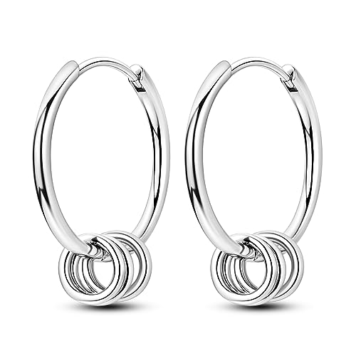 NARMO Hoop Ohrringe für Frauen 925 Sterling Silber Einfache Hoop Ohrringe mit mehreren Schleifen Minimalistischer Schmuck von NARMO