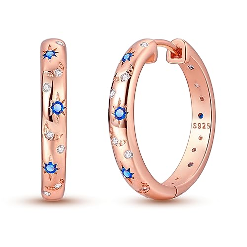 NARMO Ohrringe Silber 925 Rose Gold Mond Ohrringe Silber für Frauen von NARMO