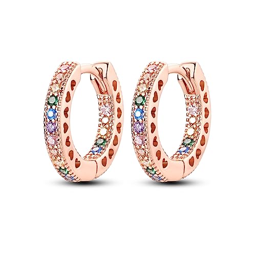 NARMO Rose Gold Ohrringe Silber 925 Creolen Silber Bunt Ohrringe für Frauen von NARMO