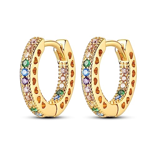 NARMO Gold Ohrringe Silber 925 Creolen Silber Bunt Ohrringe für Frauen von NARMO