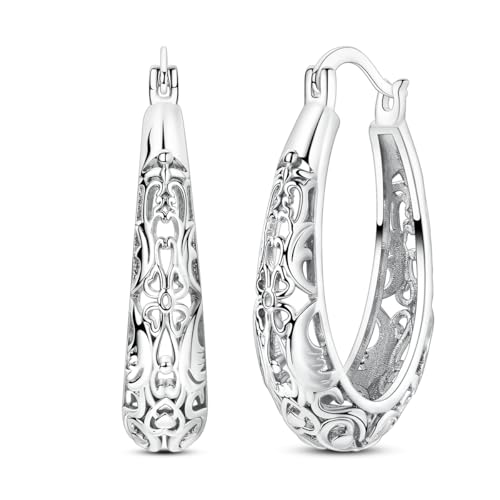 NARMO Ohrringe Silber 925 Creolen Vintage Blumen Ohrringe für Damen NARMO Ohrringe Silber 925 Creolen Vintage Blumen Ohrringe für Damen von NARMO