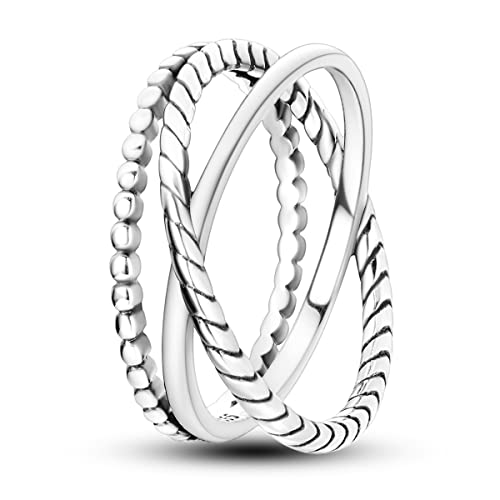 NARMO Ringe für Frauen Entwined Line Band Ring 925 Sterling Silber Ringe Größe 54mm von NARMO