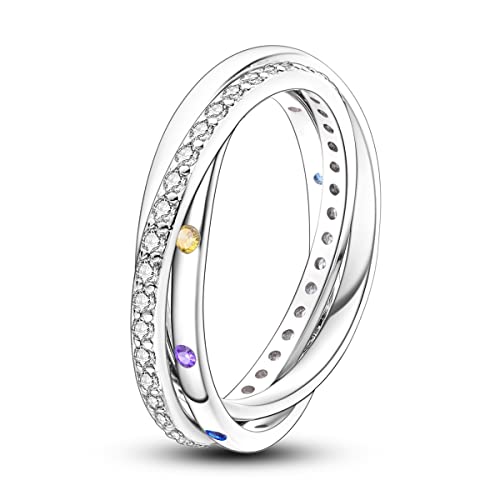 NARMO Ringe für Frauen Linie Band Ring Cubic Zirkonia Ringe 925 Sterling Silber Ring Größe 54mm von NARMO