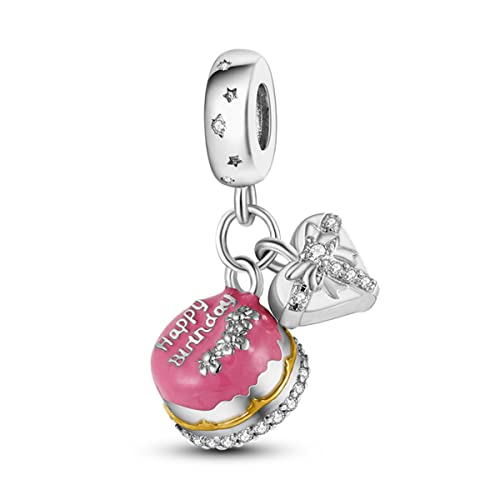 NARMO Sterling Silber Charms für Pandora Armbänder Alles Gute zum Geburtstag Charms Sterling Silber 925 Armband Charms für Frauen von NARMO