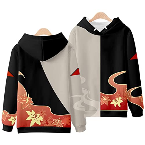 NARUNING Genshin Impact Kaedehara Kazuha Wind Element Hoodie Jacket, 3D Langarm Pullover Cardigan, Unisex Casual Sport Zip Jacket Set (XS-4XL) (Hoodies,S) von NARUNING