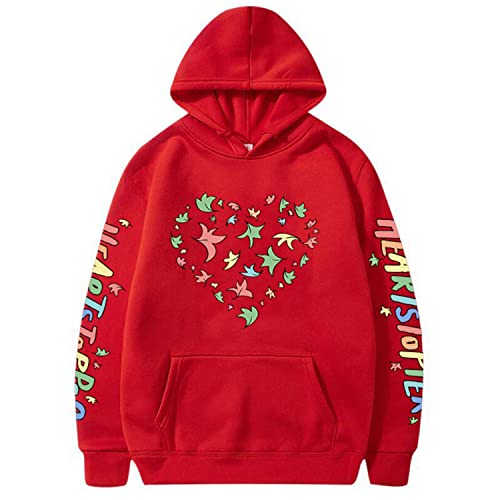 NARUNING Heartstopper Liebesherz Kapuzenpullover Hoodie,Harajuku Nick Und Charlie Sweatshirt,Lose Passform Mode Lässig Bequem Langarm Fan Pullover Top (XS-3XL) (M,Red) von NARUNING