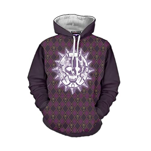 NARUNING JoJo's Bizarre Adventure Skull Hoodie Jacket, 3D Horror Langarm Pullover Cardigan, Unisex Sport Zip Jacket Set (XS-4XL) (Hoodies,4XL) von NARUNING