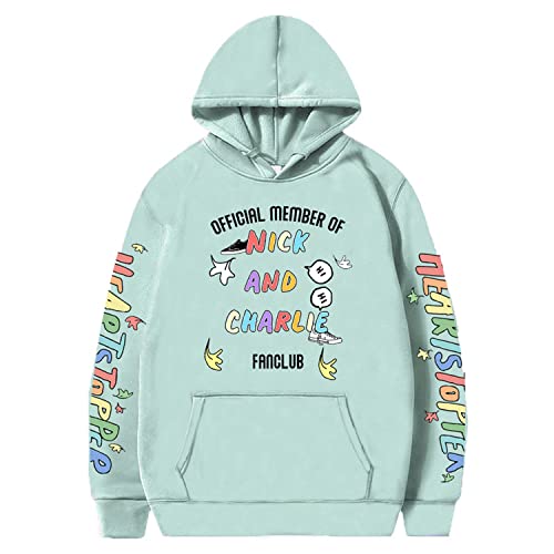 NARUNING Kapuzenpullover Heartstopper Hoodie,Harajuku Nick Und Charlie Sweatshirt,Lose Passform Mode Lässig Bequem Langarm Fan Pullover Top (XS-4XL) (S,Green) von NARUNING