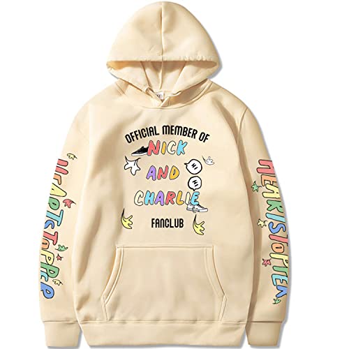 NARUNING Kapuzenpullover Heartstopper Hoodie,Harajuku Nick Und Charlie Sweatshirt,Lose Passform Mode Lässig Bequem Langarm Fan Pullover Top (XS-4XL) (S,Khaki) von NARUNING