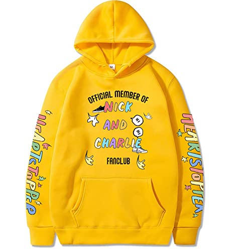 NARUNING Kapuzenpullover Heartstopper Hoodie,Harajuku Nick Und Charlie Sweatshirt,Lose Passform Mode Lässig Bequem Langarm Fan Pullover Top (XS-4XL) (XL,Yellow) von NARUNING