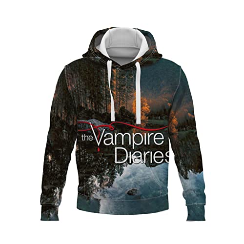 NARUNING The Vampire Diaries Hoodie, TV-Serie Charakter 3D-Druck Langarm-Pullover, Männer und Frauen Casual Fashion Sweatshirt (XS-5XL) (Blue,XL) von NARUNING