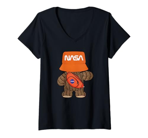 Damen NASA Teddybär Bauchtasche Cool Worm Logo T-Shirt mit V-Ausschnitt Damen NASA Teddybär Bauchtasche Cool Worm Logo T-Shirt mit V-Ausschnitt von NASA Bauchtasche Teddybär Orange