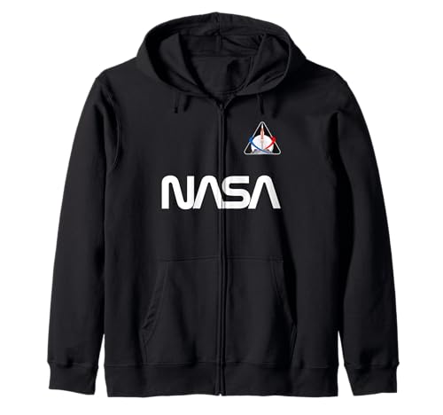Retro-Aufnäher mit NASA-Wurmlogo Artemis 1, SLS Rocket Moon Mission Kapuzenjacke von NASA Merch.