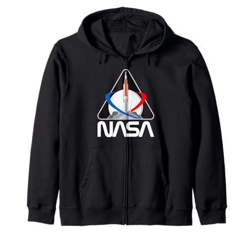 Retro-Aufnäher mit NASA-Wurmlogo Artemis 1, SLS Rocket Moon Mission Kapuzenjacke von NASA Merch.