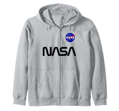 Retro-Emblem mit NASA-Wurm-Logo, Cooles Weltraum-Patch, NASA Meatball Kapuzenjacke von NASA Merch.