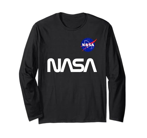 Retro-Emblem mit NASA-Wurm-Logo, Cooles Weltraum-Patch, NASA Meatball Langarmshirt von NASA Merch.