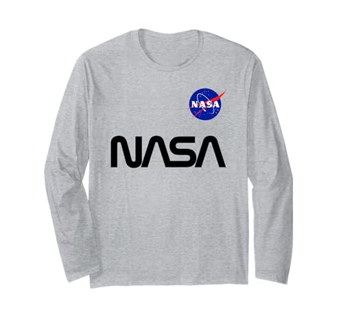 Retro-Emblem mit NASA-Wurm-Logo, Cooles Weltraum-Patch, NASA Meatball Langarmshirt von NASA Merch.