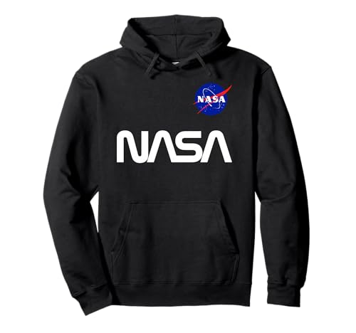 Retro-Emblem mit NASA-Wurm-Logo, Cooles Weltraum-Patch, NASA Meatball Pullover Hoodie von NASA Merch.