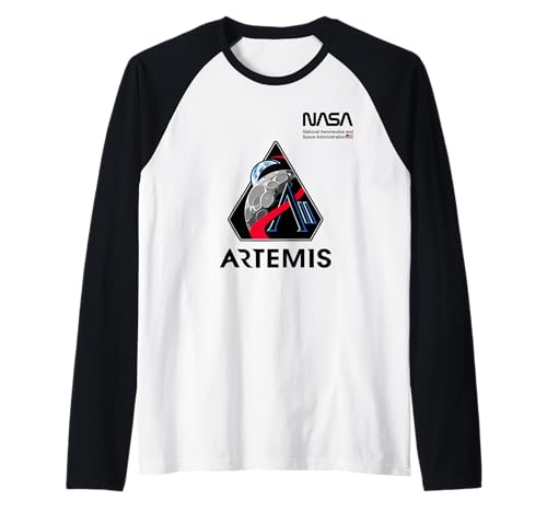 NASA Artemis II Mission Patch Worm Logo Raglan von NASA Mission Artemis II Schwarz