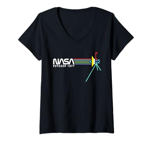 Damen NASA Voyager 1977 T-Shirt mit V-Ausschnitt Damen NASA Voyager 1977 T-Shirt mit V-Ausschnitt von NASA Voyager 1977 Farbig