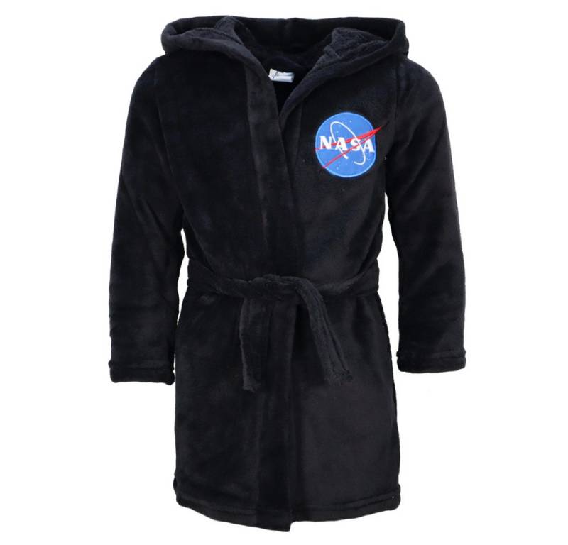 NASA Bademantel NASA Space Center Jungen Fleece Bademantel mit Kapuze, langarm, Polyester, Kapuze, Gürtel, Gr. 116 bis 158 von NASA