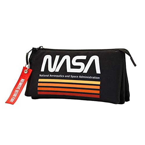 NASA Black-FAN Dreifach Federmäppchen, Schwarz von NASA