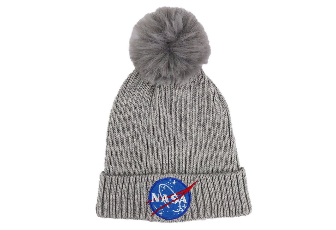 NASA Bommelmütze NASA Space Center - Mädchen Damen Herbst Wintermütze Bommelmütze Gr. 54 bis 56 von NASA