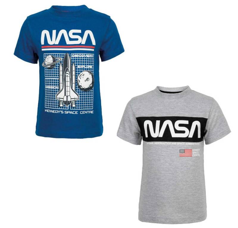 NASA Print-Shirt NASA Space Center Kinder Jungen 2er Set kurzarm T-Shirt (2-tlg) Gr. 92 bis 128 von NASA