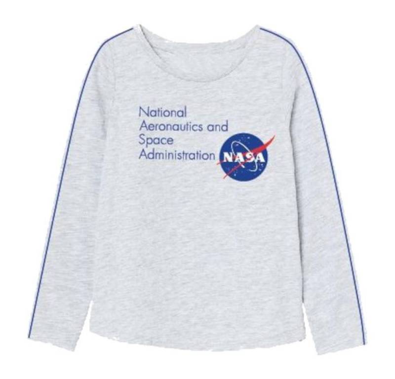 NASA T-Shirt NASA Langarmshirt Mädchen Grau, Größen 134-164, Baumwoll-Mix von NASA