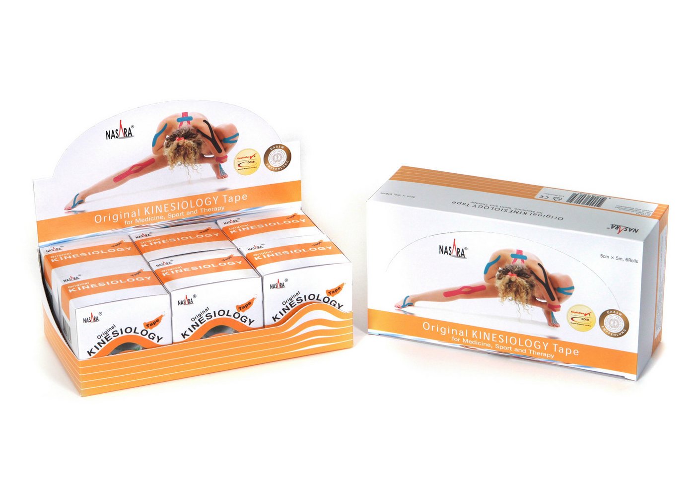 NASARA Kinesiologie-Tape NASARA Kinesiologie Tape, beige, 5cm x 5m, 6er Box von NASARA